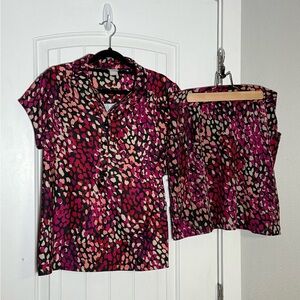 Chico’s Zenergy Wavy Dot Skort Set in Plum Berry Size 1 (8/10) New With Tags